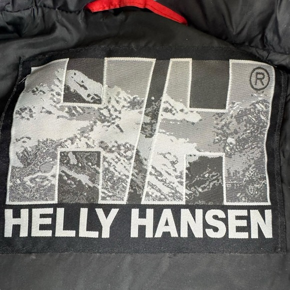 Vintage Helly Hansen Logo Down Puffer Vest Men's Large Red Spellout Ski - Picture 4 of 8